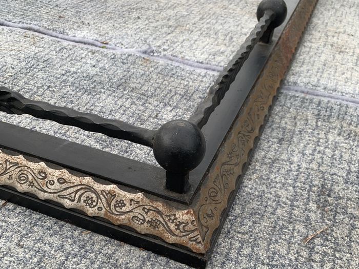 Pair of Custom-Made Heavy Iron Fireplace Fenders