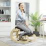 Kneeling seat, wooden ergonomic seat with rocking function, adjustable kneeling chair for home office Image 2