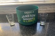 Jameson Whiskey Glasses x 3 &amp; Ice bucket