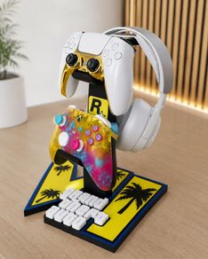 GTA-Inspired Gaming Controller & Headset Stand