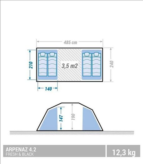 tent Arpenaz 4.2 Fresh & Black