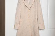 Dunnes Orange Pink Nude Floral Jacquard Long Coat 10UK/38EU