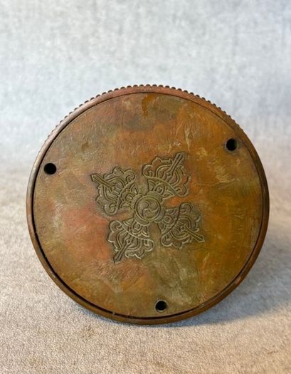 Buddhist Stupa - Bronze, Signed
