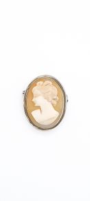 Lady Cameo Silver Brooch-Pendant