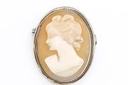 Lady Cameo Silver Brooch-Pendant