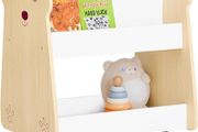 Childrens Storage Shelf with Wheels 3 Tier Book &amp; Toy Organiser