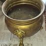 Beautiful Old Brass Footed Cauldron Planter Lion Head & Claw Feet Jardiniere Postage Available or Collection Image 3