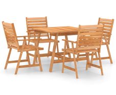 5 Piece Garden Dining Set Solid Acacia Wood