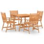 5 Piece Garden Dining Set Solid Acacia Wood Image 5