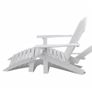 Garden Chair with Ottoman Wood White Image 2