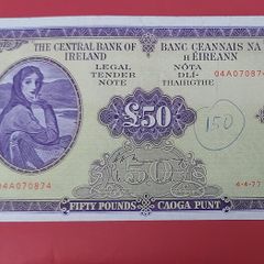 Irish 1977 Fifty pound banknote in V Fine condition