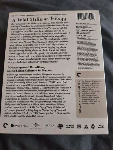 Whit Stillman Trilogy Criterion Bluray Boxset (New)