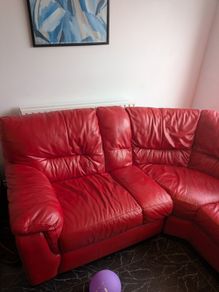 FREE red leather sofa