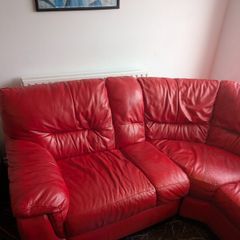 FREE red leather sofa