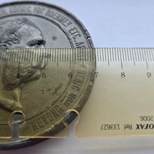 Rare Austria 1873 Franz Joseph I Vienna World Expo Die Trial Strike Uniface Tin Cliche Medal 70mm 220g