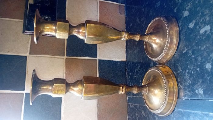Brass plated candle sticks