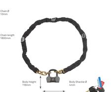 Yale YCL3/10/180/1 Maximum Defendor Chain & Lock 1800mm Black