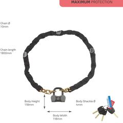 Yale YCL3/10/180/1 Maximum Defendor Chain & Lock 1800mm Black