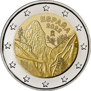 Spain 2 Euro Commemorative Coin 2022 - Garajonay National Park. Uncirculated.