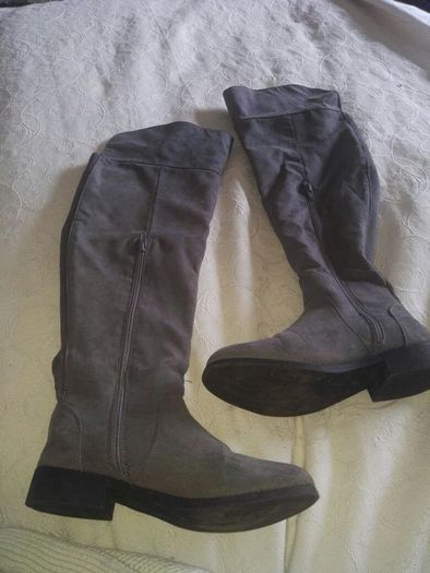 Grey Long Boots