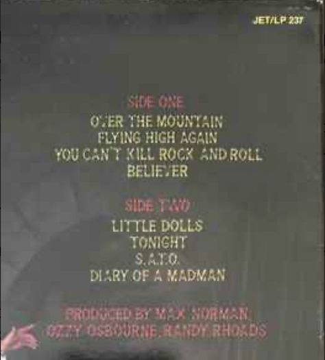 OZZY Diary of a madman original 1981 release vinyl record in very good condition