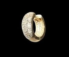 Vintage Hallmarked Yellow Gold Diamond Ear Cuff