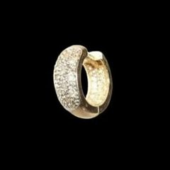 Vintage Hallmarked Yellow Gold Diamond Ear Cuff