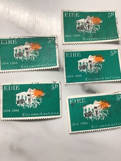 5x 1966 Easter Rising commemorative 5p stamps
