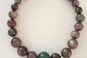 Green and Purple-Beaded Necklace