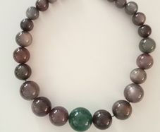 Green and Purple-Beaded Necklace