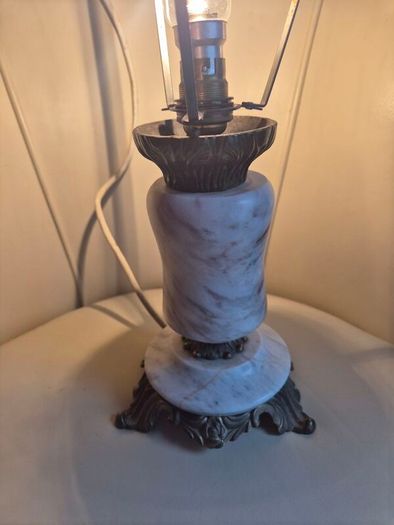 Mid Century Vintage Retro Marble gold ornate metal lamp base