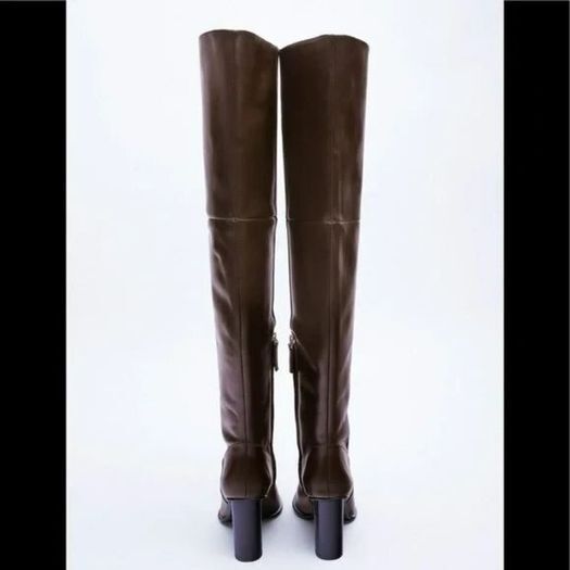 Zara Over The Knee Leather Boots