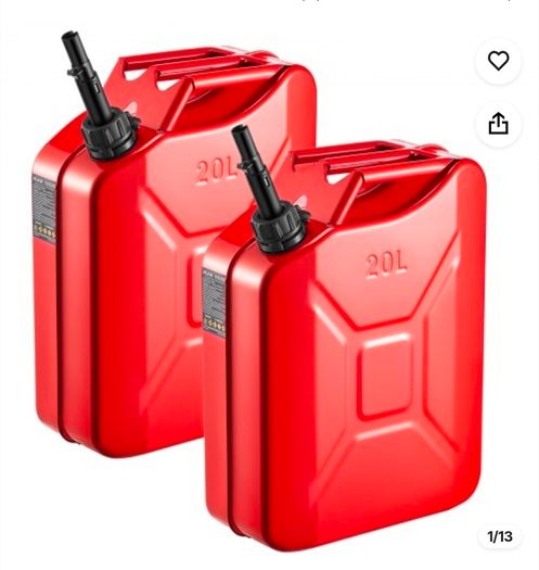 2x Metal Fuel Container 20l