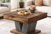 Coffee Table Square Wood Coffee Table for Living Room 80cm
