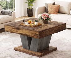 Coffee Table Square Wood Coffee Table for Living Room 80cm