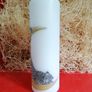 Decorative  brand new white candle with sleeping leopard Image 3