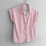 New Pink + White Striped Short Sleeve Shirt Image 3