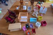 Dolls house furniture for nursery, cradles, highchairs and more
