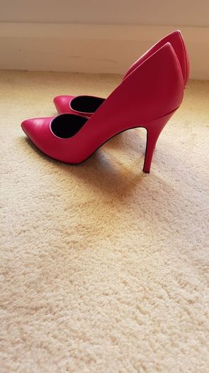 Bright pink high heels (aldo)