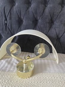 Elegant Large 2-Light Wall Scone. Brass/Linen. UK. Perfect conditions