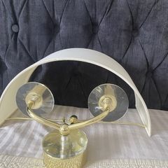 Elegant Large 2-Light Wall Scone. Brass/Linen. UK. Perfect conditions
