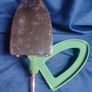 Vintage 1930s "The Rhythm" No. 375U Gas Iron with Enamel Trivet Stand & Hose Image 7