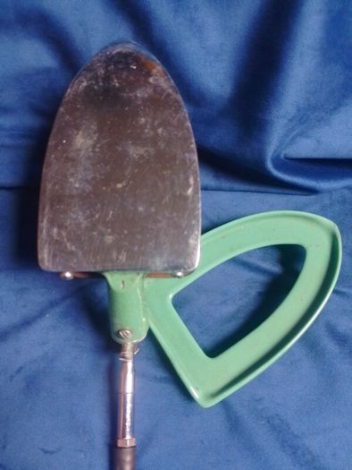 Vintage 1930s "The Rhythm" No. 375U Gas Iron with Enamel Trivet Stand & Hose
