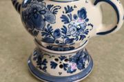DELFT Small Teapot &amp; Warmer Stand Zenith A 1749 760A Blue Floral RARE Vtg