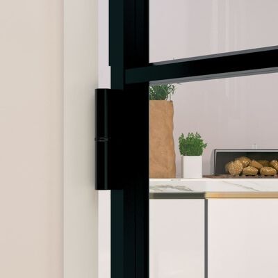 Interior Door Black 83x201.5 cm Tempered Glass&Aluminium (multiple size)