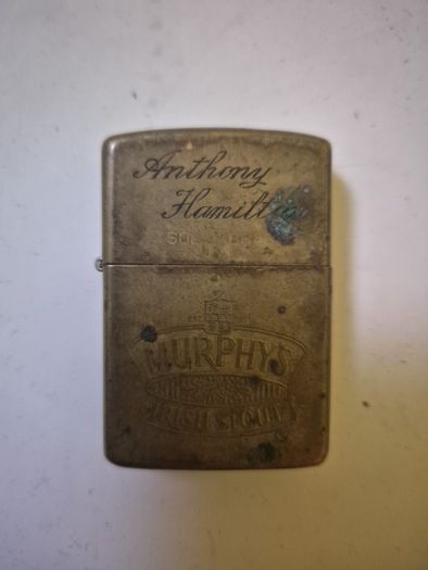 Vintage 1988 Solid Brass Zippo Lighter Murphy's Irish Stout Advertising Rare Collectible