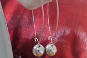 Drop silver earrings