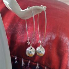 Drop silver earrings
