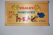Wooden Game of Wildlife Dominoes (28 Pieces)