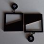 Retro Vibes Pink & Black Colour Block Geo Earrings Image 8
